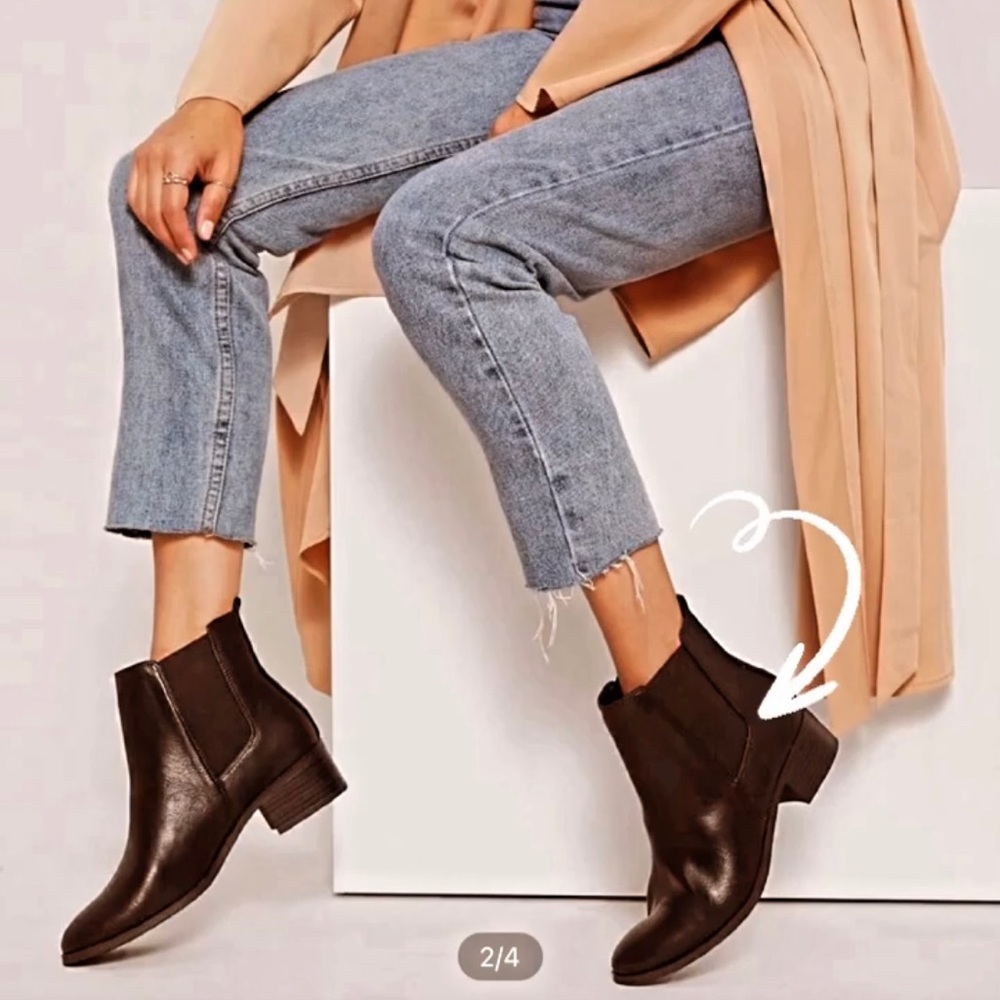 Chelsea faux leather booties